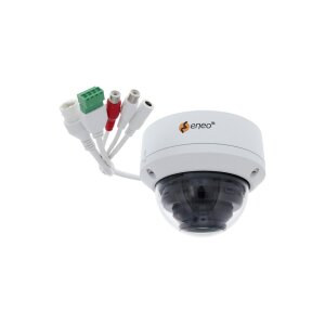 eneo IND-42M2808M0A Mini Netzwerk Dome Kamera Fix, 1920x1080, Tag/Nacht, WDR, AI 2,8-8mm, IR, 12VDC, PoE, IP66, IK10
