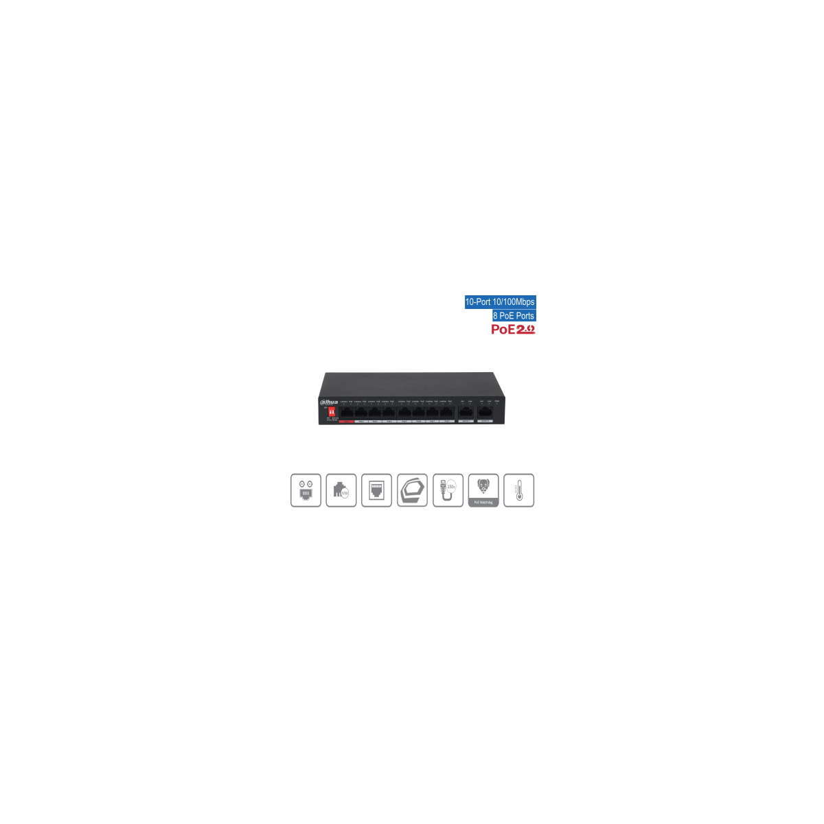 Dahua - PFS3010-8ET-96-V2 - Switch - 8 PoE