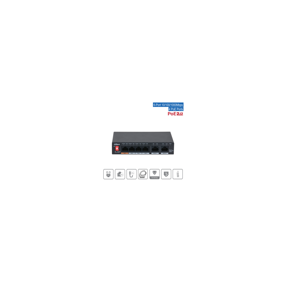 Dahua - PFS3006-4GT-60-V2 - Switch - 4 PoE-GB