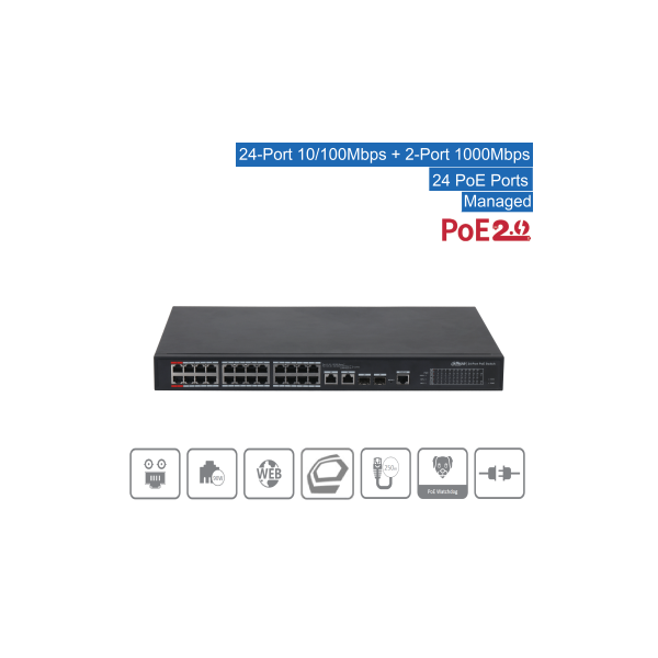 Dahua - PFS4226-24ET-360-V3 - Switch - 24 PoE