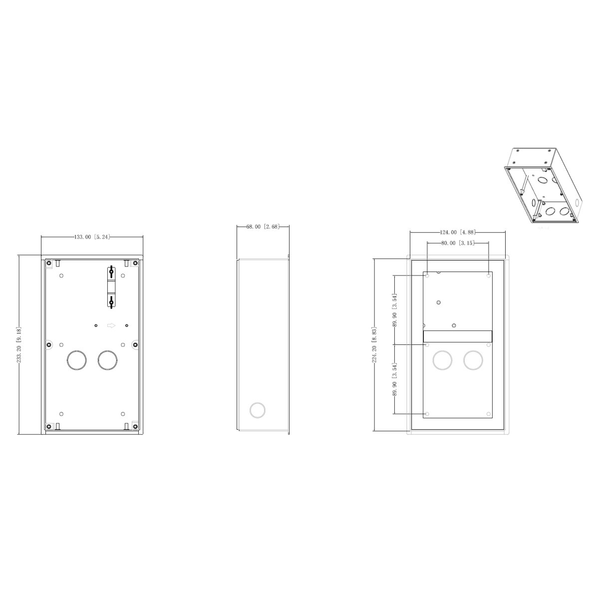 Dahua - VTM127 - 2 Modul Unterputz Box