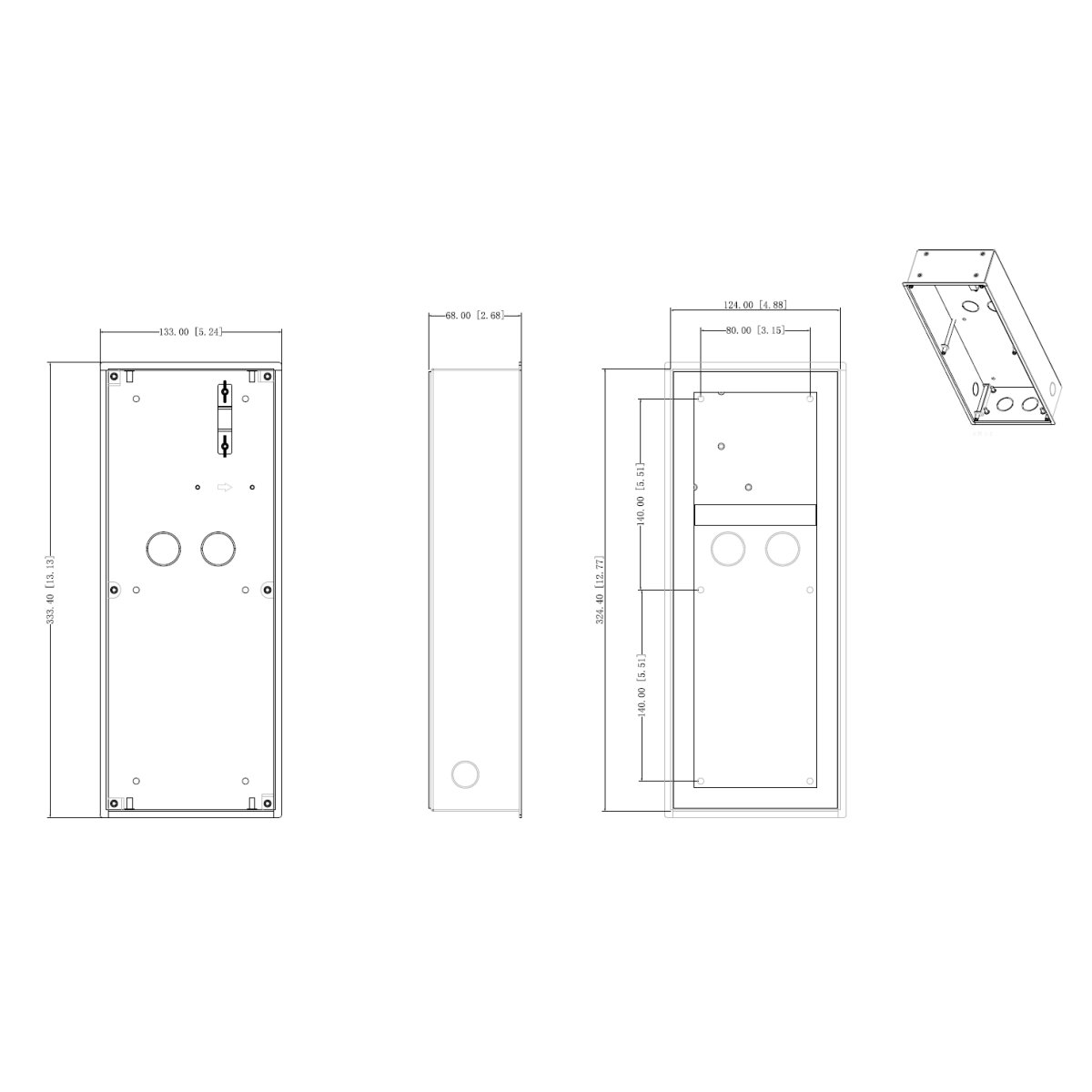 Dahua - VTM128 - 3 Modul Unterputz Box