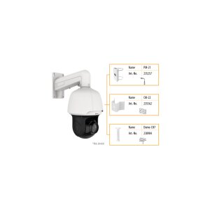 eneo INP-72A0018MIA Netzwerk PTZ Dome Kamera, 18x AFZ, 1920x1080, Tag/Nacht, WDR, AI, 5-90mm, Alarm, Audio, IR, 12VDC, PoE+, IP66