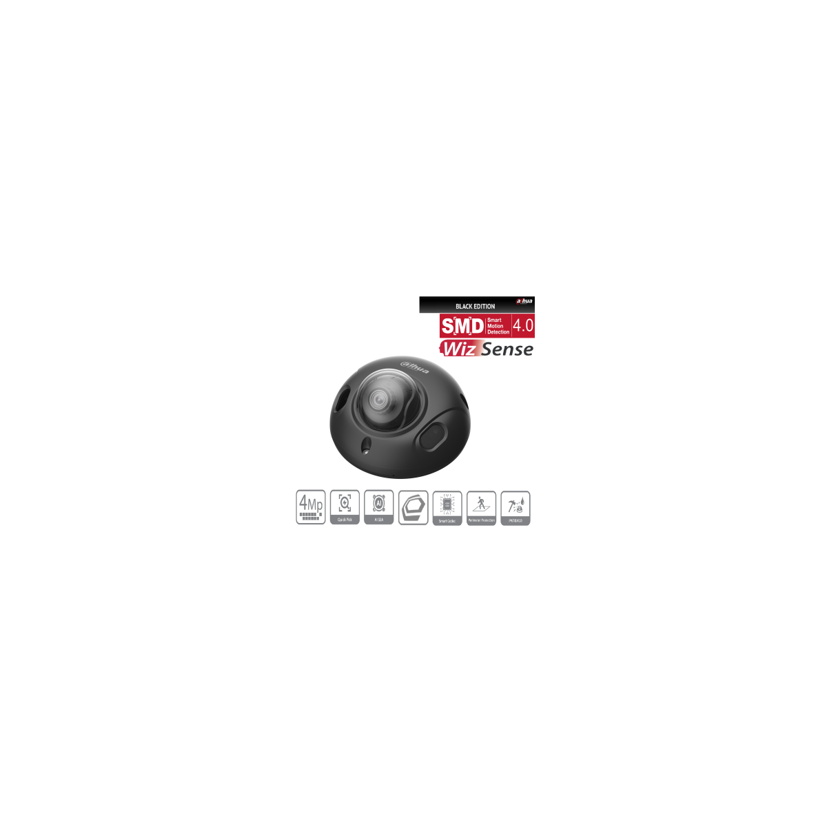 Dahua - IPC-HDBW3441FP-AS-0280B-S2-Black - IP - Dome