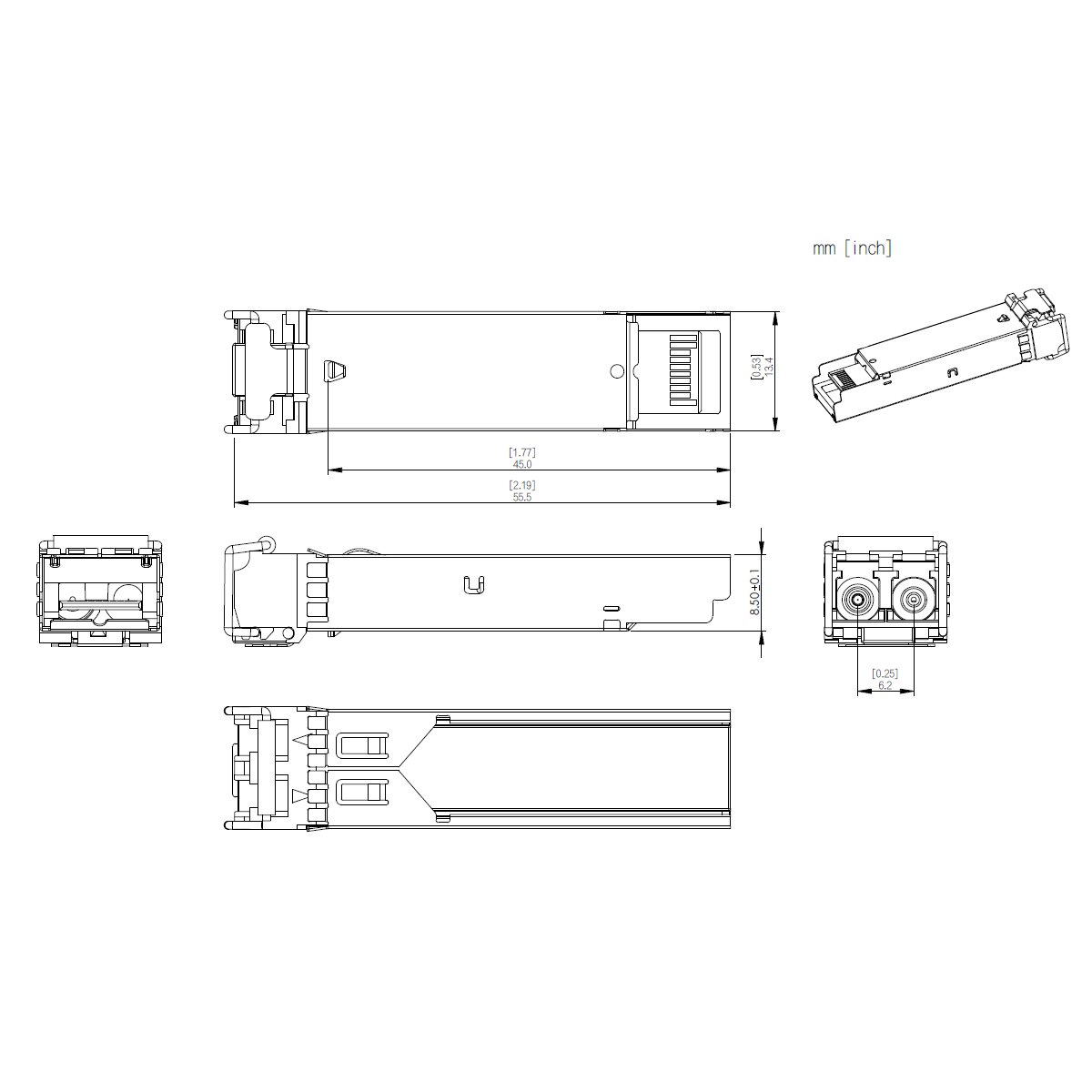 Dahua - GSFP-850-MMF - 1,25G-550m - Double Fiber - Multi Mod