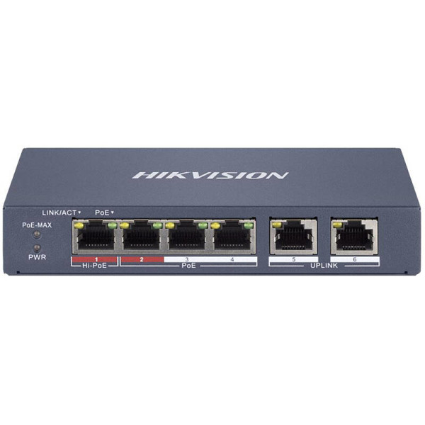 HIKVision DS-3E1106HP-EI 4-Port PoE Switch, L2 man