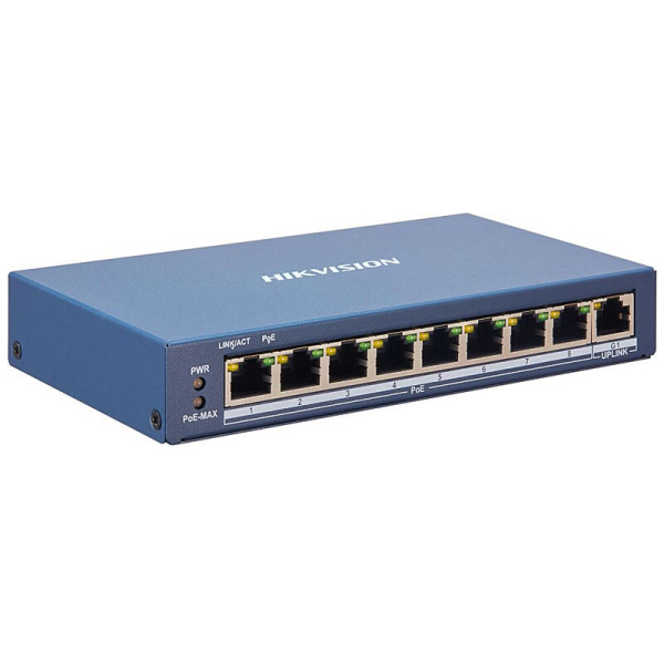 HIKVision DS-3E1309P-EI 8-Port PoE Switch, L2 man.