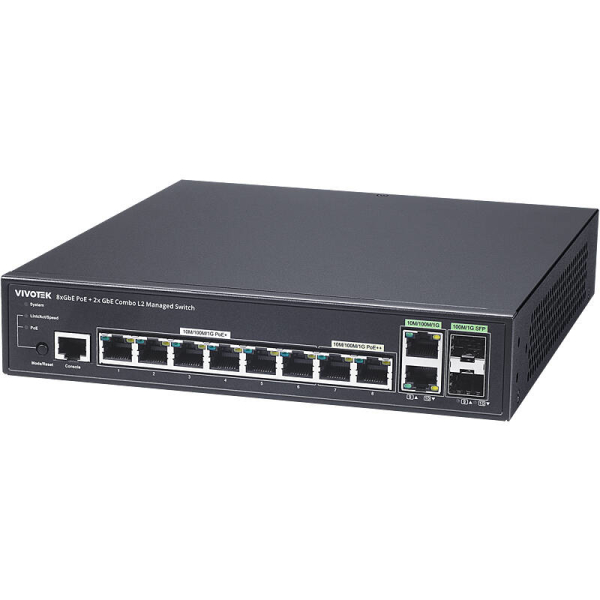 VIVOTEK AW-GEV-108A-130 Switch L2 man. 10-Port PoE