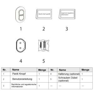 Dahua - ARD822-W2(868)-B - Alarm - Panik 2 Knöpfe