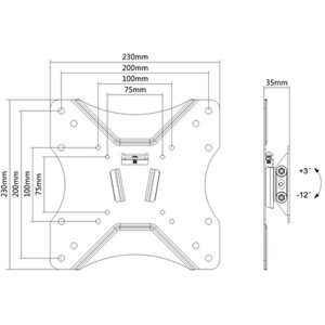 jetrics mount VM-UCWM20 Monitor Wandhalterung "Kompakte neigbare Wandhalterung, LCD Monitore, 23""bis 42"", VESA Tragfähigkeit max. 25Kg"