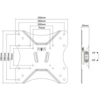 jetrics mount VM-UCWM20 Monitor Wandhalterung "Kompakte neigbare Wandhalterung, LCD Monitore, 23""bis 42"", VESA Tragfähigkeit max. 25Kg"
