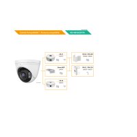 eneo IND-48F0002MTPA Netzwerk Dome Kamera Fix, Turret, Panorama 180°, 3840x2160, Tag/Nacht, WDR, AI, 2,0mm, IR, Weißlicht, 12VDC, PoE, IP67
