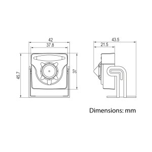 eneo MSM-42F0037MPB "1/2,8"" HD Platinenkamera, Farbe, 1920x1080, 3,7mm Pinhole, WDR, Gehäuse, 12VDC"