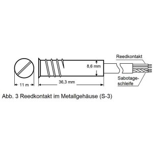 Satel S-3 Einbau Magnetkontakt + Sabo Alu-Gehäuse