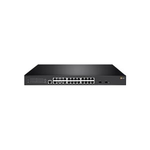 eneo NSMR-2024M0A Gigabit Switch Rack, Managed, 24x PoE, 2xSFP, max. 30W pro Port, internes Netzteil max. 400W