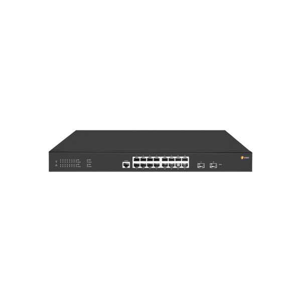 eneo NSMR-2016M0A Gigabit Switch Rack, Managed, 16x PoE, 2xSFP, max. 30W pro Port, internes Netzteil max. 250W