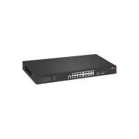 eneo NSMR-2016M0A Gigabit Switch Rack, Managed, 16x PoE, 2xSFP, max. 30W pro Port, internes Netzteil max. 250W