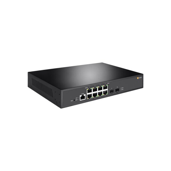 eneo NSMR-2008M0A Gigabit Switch Rack, Managed, 8x PoE, 2xSFP, max. 30W pro Port, internes Netzteil max. 150W
