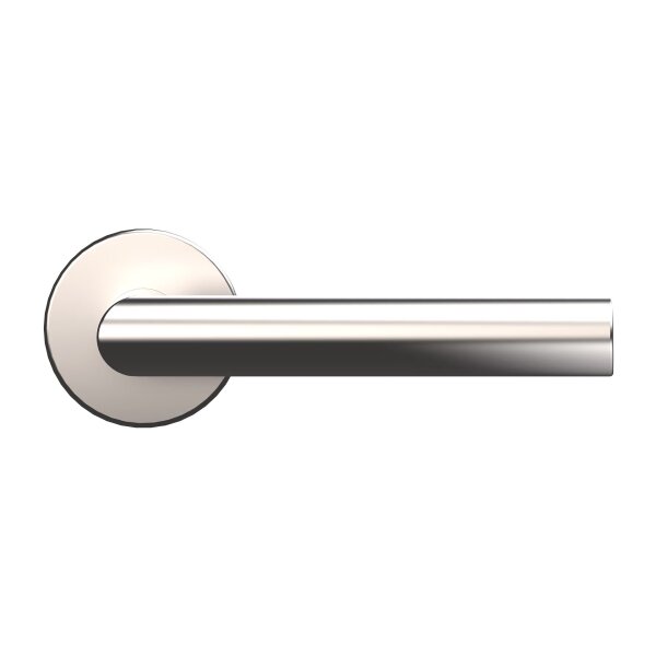 2N Fortis Handle - Mechanical lever, L-shape, righ Mechanischer Türgriff L-Form, rechts silber, runde Türrosette