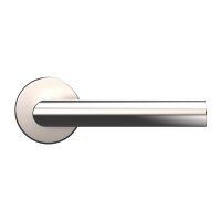 2N Fortis Handle - Mechanical lever, L-shape, righ Mechanischer Türgriff L-Form, rechts silber, runde Türrosette