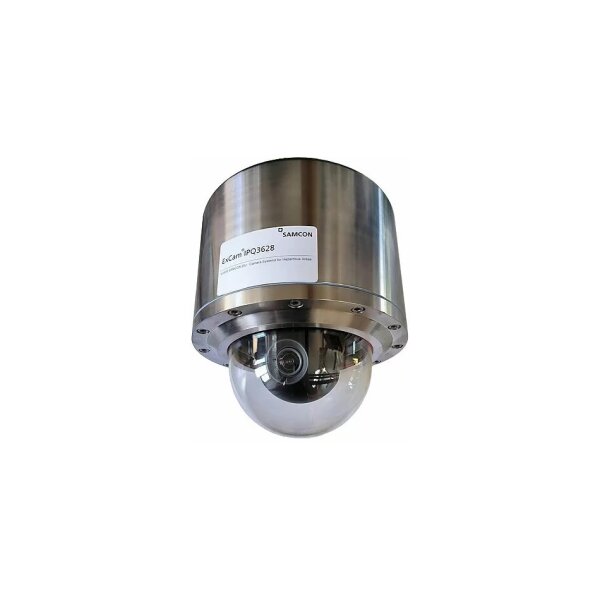 SAMCON ExCam IPQ3628 T08-VA4.1K.PS1-LL.H-005.N-P Netzwerk PTRZ Domekamera im Edelstahlgehäuse gemäß RL 2014/34/EU (ATEX), IECEx und EAC-Ex, 3840x2160, IP68, -50°C bis +50°C