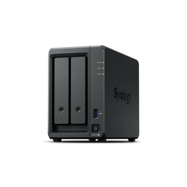 Synology DS725+ Network Attached Storage, 2-Bay, Hotswap, ohne HDD, AMD Ryzen R1600, 2x GBit LAN, 1x USB 3.2 Gen 1, 1x USB-C