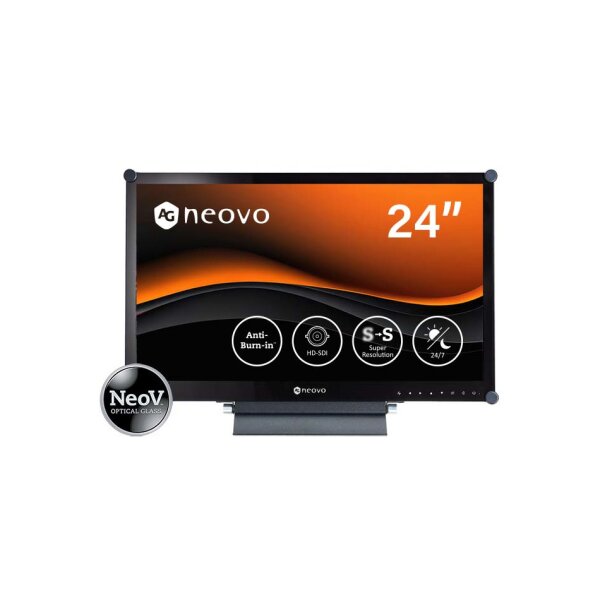 AG Neovo HX-2402 "24"" (60cm) LCD Monitor, 24/7, 1920x1080, Audio, 3G-SDI, DVI, HDMI, VGA, FBAS"
