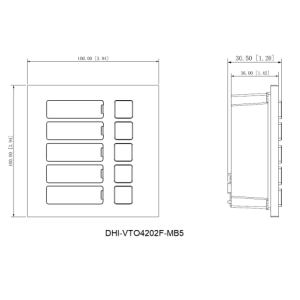 Dahua - VTO4202FB-MB5 - 5 Knopf Modul-Black