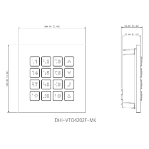 Dahua - VTO4202FB-MK - Tastatur Modul - Black