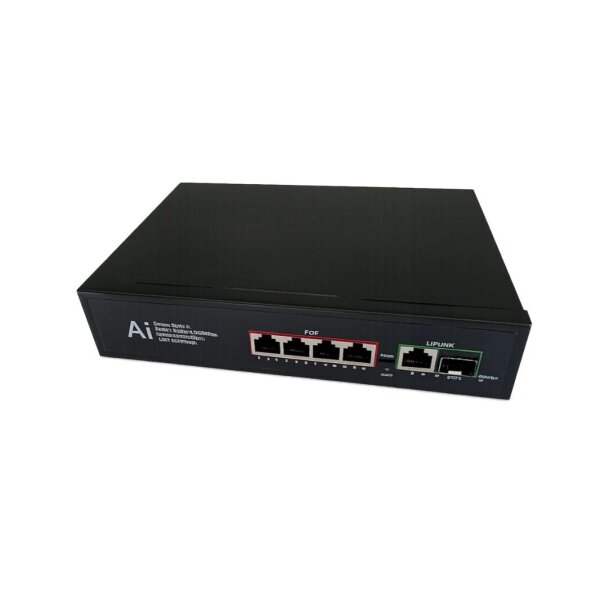 BWSwitch-1xGlasf. SFP 4xPOE BURG GARD