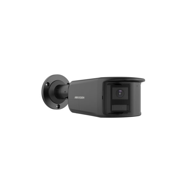 Hikvision DS-2CD2T43G2P-LISU/SL(180°)(O-STD)/BLACK Netzwerk Panorama Bullet Kamera, 4MP, 180° Sichtfeld, Mic, IR, Weißlicht, IP67, schwarz
