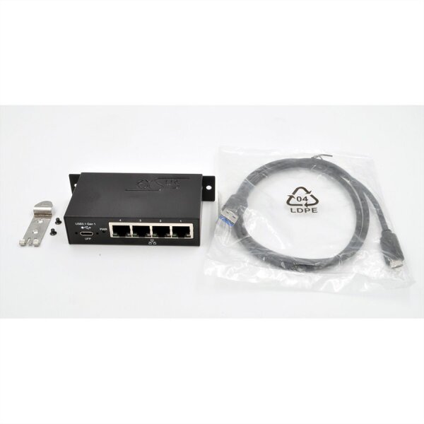 EXSYS EX-1330M USB 3.0/3.1 Gen1 zu 4 x Ethernet 1Gigabit Din-Rail