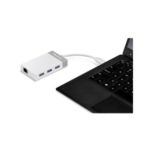 TRENDnet TUC-ETGH3 USB-C to Gigabit Ethernet Adapter + USB Hub