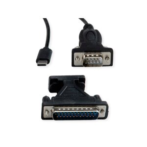 EXSYS EX-2311-2 USB 2.0 C - Stecker zu 1 x Seriell RS-232 1.8 Meter Kabel mit 9 Pin Stecker LED Anzeige