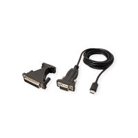 EXSYS EX-2311-2 USB 2.0 C - Stecker zu 1 x Seriell RS-232 1.8 Meter Kabel mit 9 Pin Stecker LED Anzeige