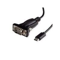 EXSYS EX-2311-2 USB 2.0 C - Stecker zu 1 x Seriell RS-232 1.8 Meter Kabel mit 9 Pin Stecker LED Anzeige