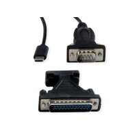 EXSYS EX-2311-2 USB 2.0 C - Stecker zu 1 x Seriell RS-232 1.8 Meter Kabel mit 9 Pin Stecker LED Anzeige