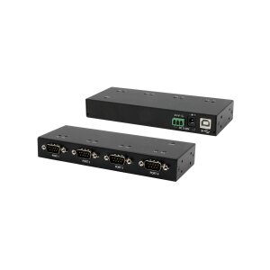 EXSYS EX-13074HM USB 2.0 zu 4 x Seriell RS-232 Ports Metallgehäuse FTDI Chip-Set