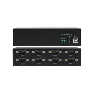 EXSYS EX-13078HM USB 2.0 zu 8 x Seriell RS-232 Ports Metallgehäuse FTDI Chip-Set