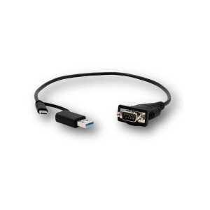 EXSYS EX-23001 USB 2.0 mit C- und A-Stecker zu 1 x Seriell RS-232 Kabel mit 9 Pin Stecker FTDI Chip-Set