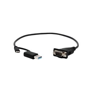 EXSYS EX-23001 USB 2.0 mit C- und A-Stecker zu 1 x Seriell RS-232 Kabel mit 9 Pin Stecker FTDI Chip-Set