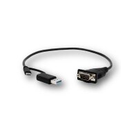 EXSYS EX-23001 USB 2.0 mit C- und A-Stecker zu 1 x Seriell RS-232 Kabel mit 9 Pin Stecker FTDI Chip-Set