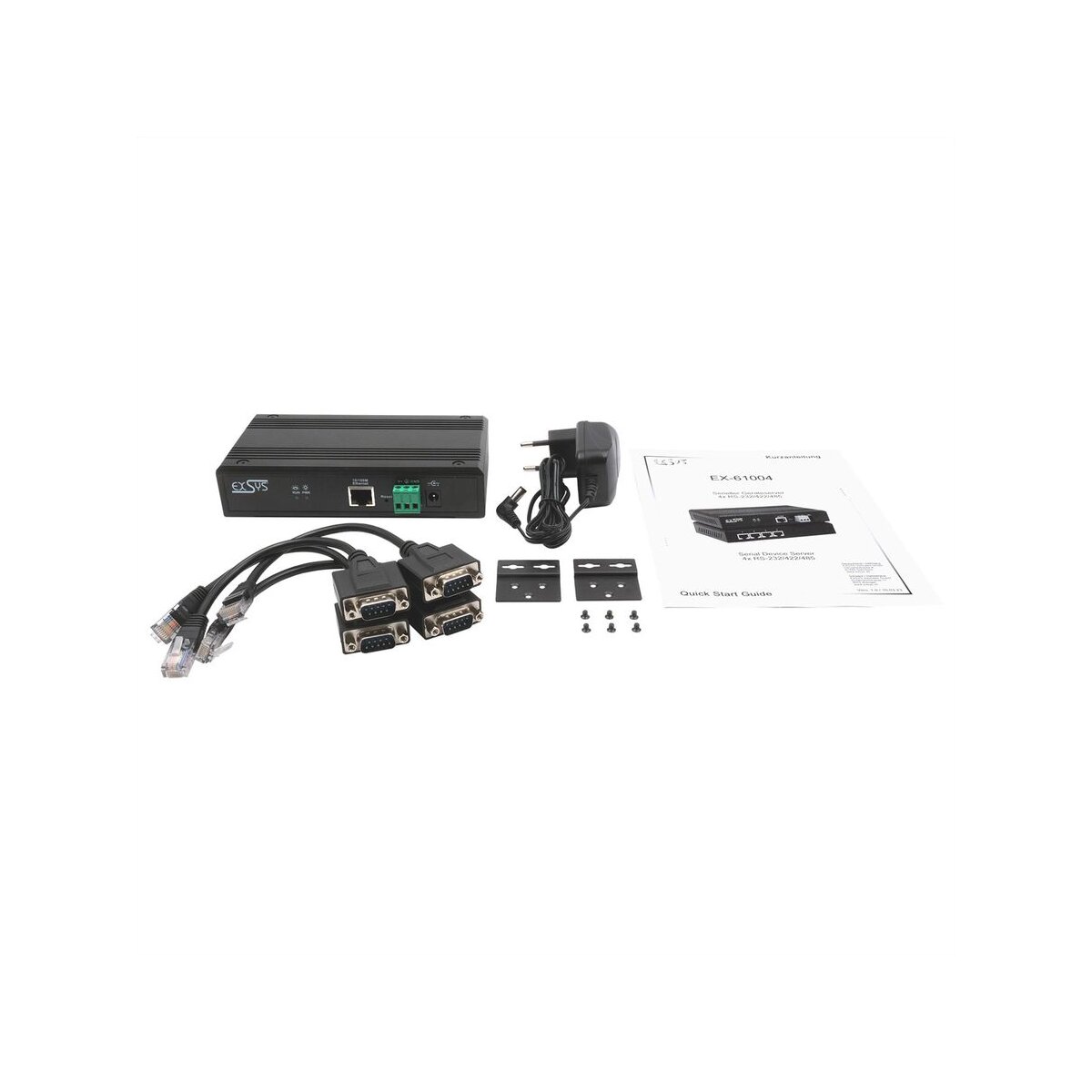 EXSYS EX-61004 Ethernet zu 4 x Seriell RS-232/422/485