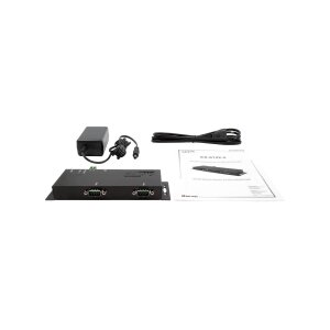 EXSYS EX-6122-2 Ethernet zu Seriell 2 x RS-232/422/485 mit 9 Pin Stecker inkl. Virtual Com Software
