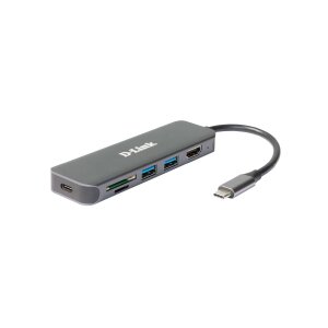 D-Link DUB-2327 6-in-1 USB-C Hub mit HDMI/Card Reader/Power Delivery
