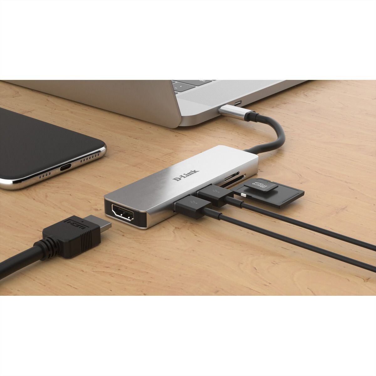 D-Link DUB-M530 USB-C 5-Port USB 3.0 Hub mit HDMI, SD & 