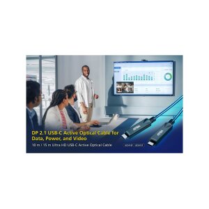 ATEN UE3410F aktives optisches Ultra HD-Kabel mit USB-C, schwarz, 10 m