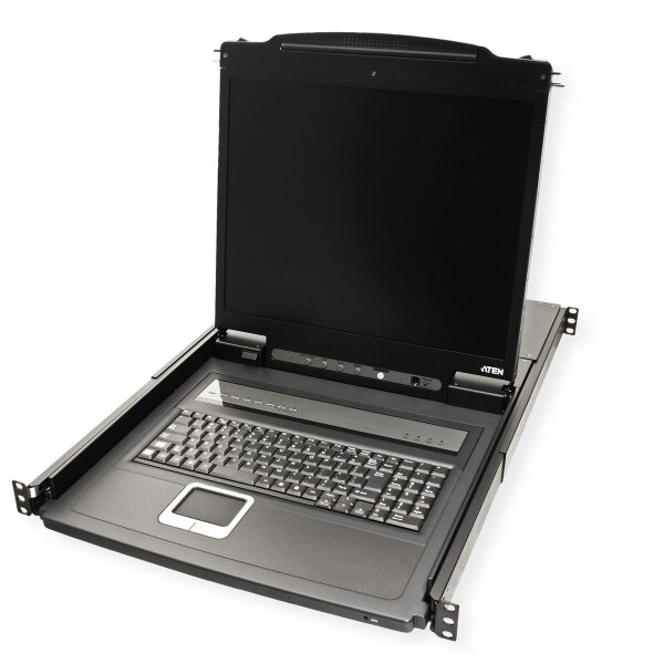 ATEN CL1308N KVM-Switch, 48cm TFT, VGA, PS/2-USB, 8 Port, US-Layout