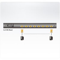 ATEN CL3108NX KVM-Switch, 18,5Zoll TFT, VGA, PS/2-USB, 8 Port, US-Layout