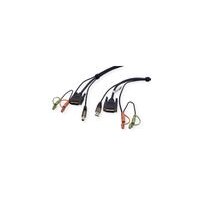 ATEN 2L-7D02U KVM Kabel DVI-D (Single Link), USB, Audio, schwarz, 1,8 m